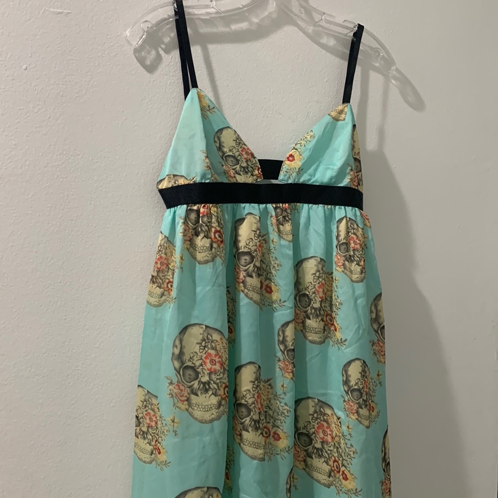 Millau dress skull flower high low hem small